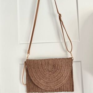 Brown Woven Crossbody Bag